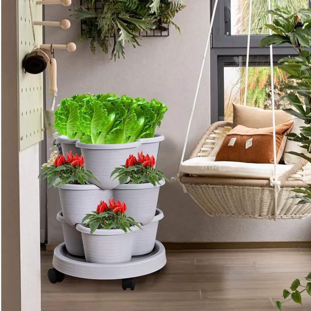Vertical Planter Tower - Vaso de Flores Vertical Empilhável em