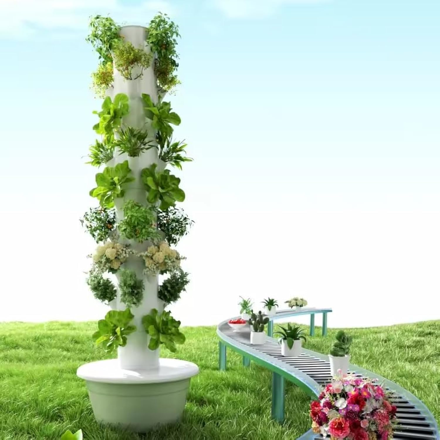 Vertical Planter Tower - Torre de Cultivo Hidropônico Vertical Aeropônica