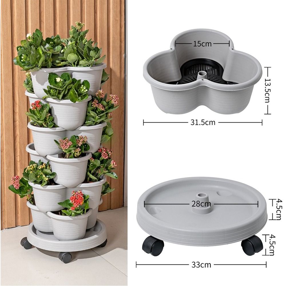 Vertical Planter Tower - Vaso de Flores Vertical Empilhável Multi-camadas