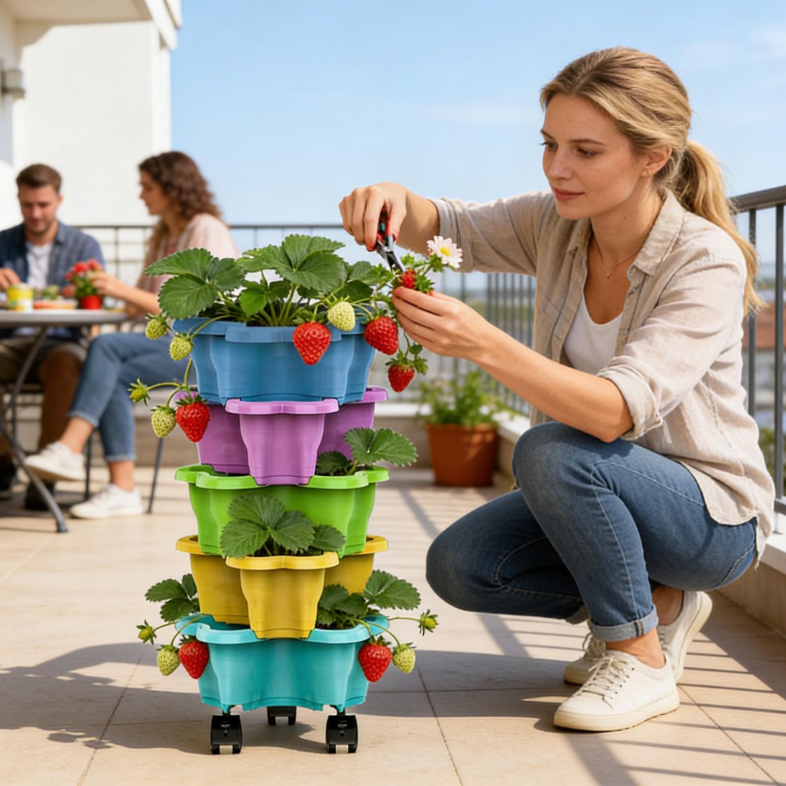 Vaso de Plástico Multicamadas  - Vertical Planter Tower avaliação e preço