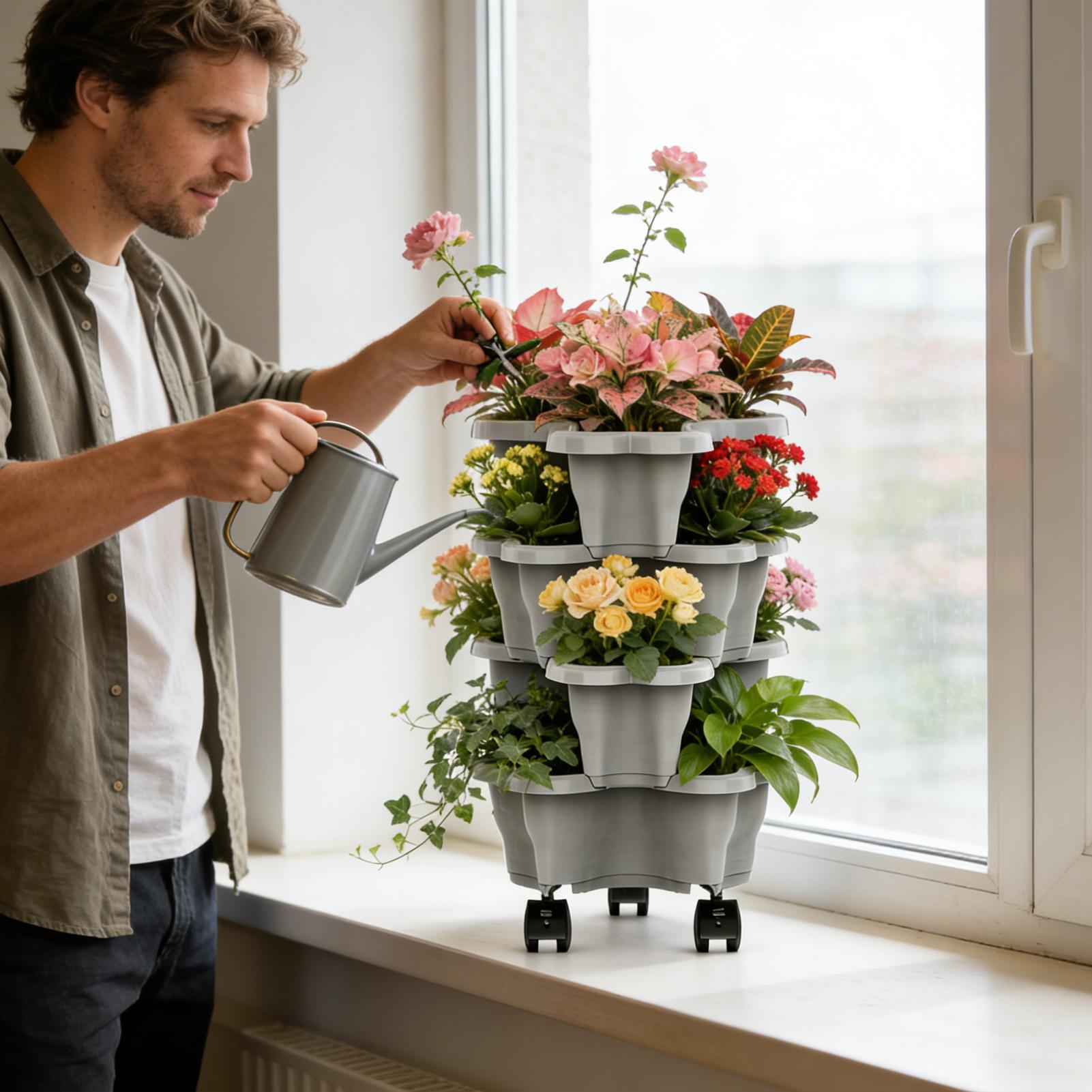 Vaso de Plástico Multicamadas  - Vertical Planter Tower avaliação e preço