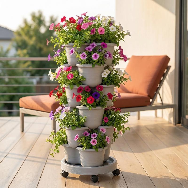 Novo Vaso de Flores Vertical E - Vertical Planter Tower avaliação e preço