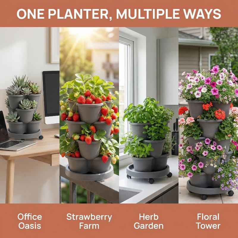 Novo Vaso de Flores Vertical E - Vertical Planter Tower avaliação e preço